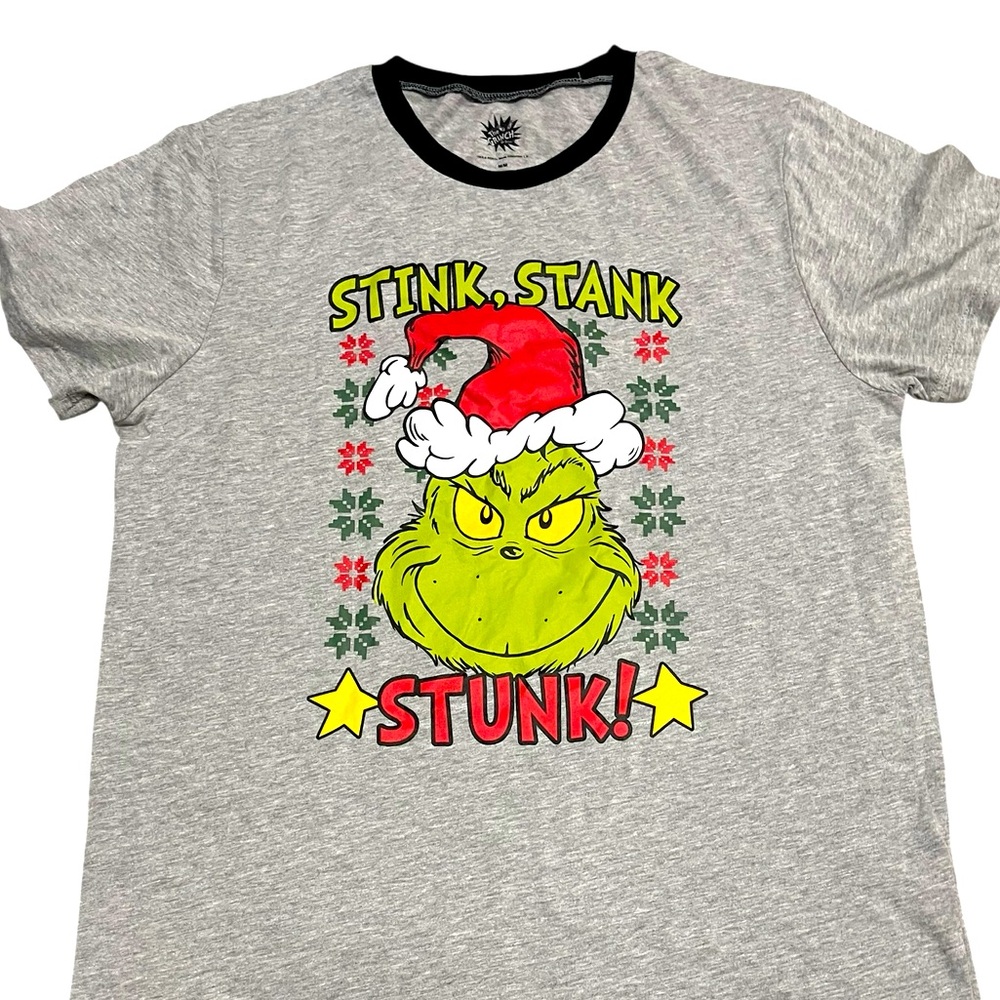 ❤️Dr. Seuss - The Grinch Grey Graphic T-Shirt